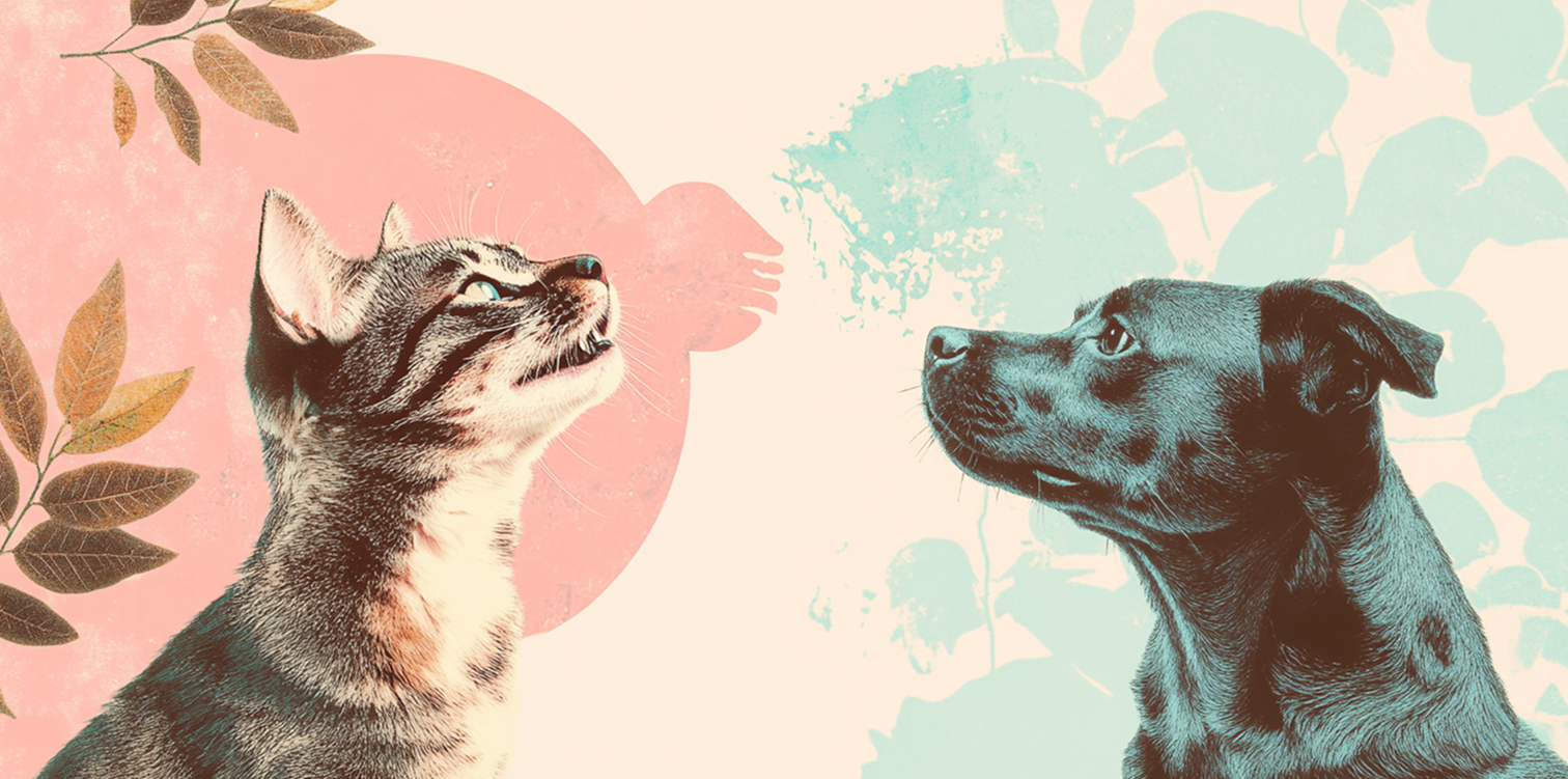 Na obrazku widać psa i kota